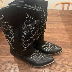 Women's Pull On Cowgirl Boots Mid Calf - Size 7
